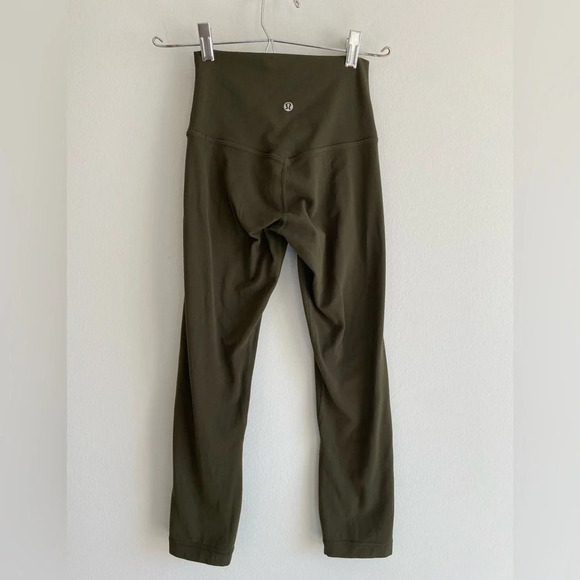 LULULEMON Align Crop *21" Dark Olive Size  2 - Picture 10 of 15
